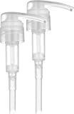 Bar5F Pump Dispensers | Metal-Free Pumping Caps | Match with 1 Liter Plastic Bottles | Leak Proof, Clear for Dispensing Shampoo, Hair Conditioner, Lotion, Oils | Set of 2