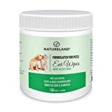 Natureland [150 pcs Extra-Large] Dog Ear Wipes - Otic Cleaning Wipes for Infections and Controlling Ear Infections and Ear Odor in Pets