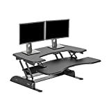 Vari - VariDesk Pro Plus 36 - Dual Monitor Standing Desk Converter - Adjustable Desk Riser with 11 Height Settings - Stand Up Home Office Workstation - Rising Desk with Spring Loaded Lift (Black)