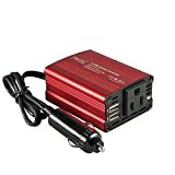 FOVAL 150W Car Power Inverter 12V DC to 110V AC Converter with 3.1A Dual USB Car Charger