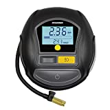 Sylvania Rapid Portable Tire Inflator - Large LED Digital Display Gauge with Quick Set Auto Stop Inflation and Setting Memory - LED Work Light -Carrying Case, Gloves, Spare Valve Stem Caps, Spare Fuse