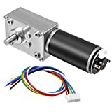 uxcell DC 12V 74RPM 6.4Kg.cm Self-Locking Worm Gear Motor with Encoder and Cable, High Torque Speed Reduction Motor