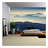 wall26 - Beautiful Sunny Day is in Mountain Landscape. Carpathian, Ukraine, Europe. - Removable Wall Mural | Self-Adhesive Large Wallpaper - 100x144 inches