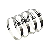 EesTeck 4Pcs 3" Adjustable 304 Stainless Steel Duct Clamps Hose Clamp Pipe Clamp Air Ducting Clamp Worm Drive Hose Clamps