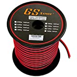 GS Power 12 Gauge Wire - 100 Foot Copper Clad Aluminum Cable Roll, Red & Black Bonded Wiring for Outdoor Speaker, Automotive Radio or Home Theater