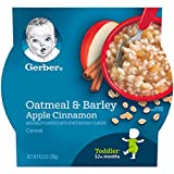 Gerber Baby Cereal, Oatmeal & Barley, Apple Cinnamon, 4.5 Ounce Self-Feeding Trays (Pack of 8)