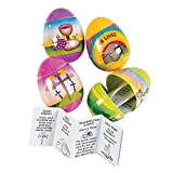 Fun Express Filled Easter Eggs with Resurrection Story - Set of 12 - Sunday School Easter Egg Hunt Party Supplies