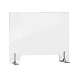 J JACKCUBE DESIGN Sneeze Guard for Countertop Plexiglass Protective Shield, Portable Freestanding Clear Acrylic Divider Portable Barrier for Desk, Office, Reception and Cashier (32" x 24")-MK716B