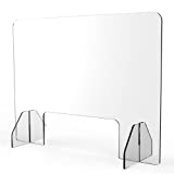 Affenlaskan Sneeze Guard for Counter and Desk, 32"Wx24"H Plexiglass Shield for Desk Plexiglass Barrier for Counter