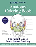 Anatomy Coloring Book with 450+ Realistic Medical Illustrations with Quizzes for Each + 96 Perforated Flashcards of Muscle Origin, Insertion, Action, and Innervation (Kaplan Test Prep)