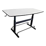 Stand Up Desk Store Hand Crank Height Adjustable Standing Conference Meeting Collaboration Table (Charcoal Frame/Whiteboard Top, 72" Wide)