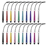 homEdge Mini Stylus Pen Set of 20 Pack, Universal Capacitive Stylus with 3.5 mm Jack Compatible with All Device with Capacitive Touch Screen  10 Color