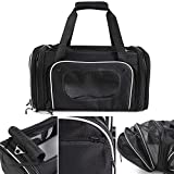 Smiling Paws Pets 4-Way Expandable Airline Approved Soft Sided Pet Carrier, Pet Travel TSA Bag for Cats & Dogs, Collapsible Kennel Pet Travel Bag for Airplane, Car & Train, 17x11x9 L/W/H (XS)