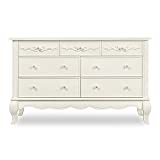 Evolur Aurora 7 Drawer Double Dresser, Ivory Lace, 54x20.3x34 Inch (Pack of 1)