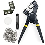 3/8 inch Grommet Tool Kit,Handheld Hole Punch Pliers Mini-Type Manual Eyelet Machine with 500 pcs Grommets (Black)