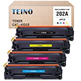 TEINO Compatible Toner Cartridges Replacement for HP 202A CF500A CF501A CF502A CF503A for Color Laserjet Pro MFP M281fdw M281cdw M254dw M280nw (Black, Cyan, Magenta, Yellow, 4 Pack)