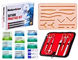 Medarchitect Suture Practice Kit (30 Pieces) for Medical Student Suture Training, Include Upgrade Suture Pad with 14 Pre-Cut Wounds, Suture Tools, Suture Thread & Needle (Complete Kit)