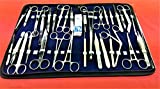 Premium CYNAMED USA 157 Pieces Instruments KIT Veterinary Scissors Forceps Needle Holder Scalpel Handel Stainless Steel All in ONE