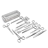 DDP Set of 13 Pieces Basic Surgi Forceps Scissors Needle Holder Kit Stainless Steel Box Instruments DS-1290