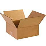 Partners Brand P14146 Flat Corrugated Boxes, 14"L x 14"W x 6"H, Kraft (Pack of 25)