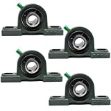 PGN UCP204-12 Pillow Block Bearing - Pack of 4 Mounted Pillow Block Bearings - Chrome Steel Bearings with 3/4" Bore - Self Alignment