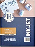 Hayes Paper, Waterslide Decal Paper INKJET CLEAR 20 Sheets Premium Water-Slide Transfer Transparent Printable Water Slide Decals A4 Size