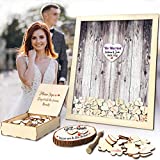 Wedding Guest Book Alternative Pen Sign Drop Top Wooden Frame for Baby Shower Birthday Party Decoration 120 Hearts