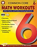 Mark Twain Common Core Math Workouts Resource Book, Grade 6, Ages 11 - 12, 64 Pages