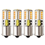 BA15s 1156 1141 Bayonet P21W S8 Single Contact rv LED Bulbs, HRYSPN 5 Watt Warm White, 12V Low Voltage 3000K 500LM, for Landscape Lighting and Camper, Boat Lights (Pack of 4)