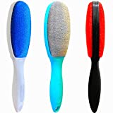 ezclean 3 Pack, 3 Colors, Lint Brush for Clothes, Furniture, Double Sided Pet Hair Remover Brush, Reusable Cleaner for Dog Cat Hair, Couch, Magic Velvet Lint Brush