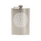 Ireland Traditional - Irish Circular Celtic Knot - Religion - Etched 8 Oz Stainless Steel Flask