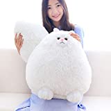 Winsterch Giant Cat Stuffed Animal Toys, Kids Birthday Gift Plush Cat Animal Baby Doll, Large Fat White Plush Cat (White, 20 Inches)