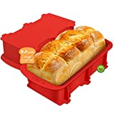 Walfos Silicone Loaf Pan Set - 2 Pieces Non-Stick Bread Baking Pan, 9 x 5 inch, Perfect for Bread, Cake, Meatloaf, BPA Free and Dishwasher Safe