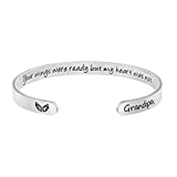 Personalized Grandpa Memorial Bracelet Sympathy Jewelry Loss of Grandpa Gift Her Wings Were Ready My Heart Was Not