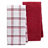 Food Network 2-pk Quick-Dry Plaid Kitchen Towels (Rio Red)