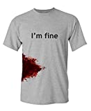 I'm Fine Graphic Novelty Youth Sarcastic Funny T Shirt YM Sport Grey