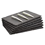 6 Pieces Mini Slate Cheese Boards, Individual Charcuterie Stone Plates with Chalk for Meat, Appetizers, Tapas (6 x 9 In)