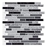 LONGKING 10-Sheet Self-Adhesive Peel and Stick Backsplash for Kitchen, Vinyl Decorative Tiles (Gray)