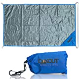 Ultralight Backpacking Tarp Ground Cloth - Waterproof Mini Pocket Blanket - Compact Packable Groundsheet - Hiking Tarp for Two - Pouch and Carabiner, 27.5" x 48"