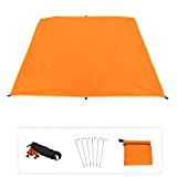 Azarxis Ground Cloth for Tent Tarp Footprint Camping Backpacking Floor Saver Groundsheet Waterproof Sand Free Picnic Hiking with Stakes Rope Carry Bag (Orange, M - 5.91x7.22ft)