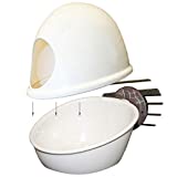 Press N' Slide Feed Station (with Dome) - No Mess Food Bowl for Sugar Gliders, Flying Squirrels, Small Parrots, Parakeets, Lovebirds, Cockatiels,& More - Anti Spill Dish for Pets