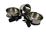 Clamp Style Stainless Steel 5 oz Hanging pet Bowl / Cup / Dish for Food and Water (3 Pack)