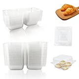 TKOnline 100 Pcs Clear Plastic Square Food Containers, Disposable Clamshell Cupcake Cups Holders for Sandwiches, Fruit, bread Preseration(5.4" x 4.7" x 2.8")