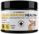 PetHonesty Lysine Immune Health+ Supplement Powder for Cats - Immune Health, Cat Allergy Relief - Sneezing, Runny Nose, Watery Eyes - Cats & Kittens of All Ages - Omega 3s, L-Lysine - Chicken & Fish