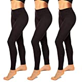 High Waisted Leggings for Women-Womens Black Seamless Workout Leggings Running Tummy Control Yoga Pants(L-XL)