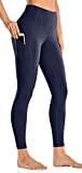 Women's Yoga Pants with Pocket High Waist Tummy Control Leggings Soft Workout Running Hiking Pants (Small, Navy)