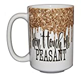 Glitter and Sparkle Coffee Mugs - Mardi Gras - Leave a Little Sparkle - I Bleed Glitter - 15oz Coffee Mug - Glitter Peacock Feather (Don't Touch Me Peasant)