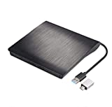 Lightscribe External CD DVD Drive Burner, USB 3.0 Type-c lightscribe Drive Ultra-Slim Portable Optical Drive CD DVD +/-RW ROM Reader Compatible with PC Laptop Desktop MacBook Mac Windows 7/8/10 Linux