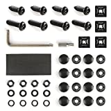 LivTee Anti Theft License Plate Screws for Securing License Plates Frames and Covers on Cars and Trucks, 8 Sets Rustproof Stainless Steel License Plate Bolts Kit, Black