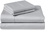 Sleeper Sofa Bed Sheet Set - Queen Silver Grey Solid Sofa Bed Sheets - 100% Cotton 400 Thread Count Sofa Sheets - Sleeper Sofa 4 PC's Sheet Set - Sleeper Sofa Sheets - Fits Mattresses Up to 6" Drop